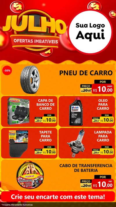 Modelo de TV para TV Vertical com o tema Julho Ofertas Imbatíveis para Auto peças
