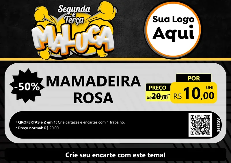 Modelo de Cartaz para Cartaz A4 Horizontal com o tema Segunda e Terça Maluca para Bebês
