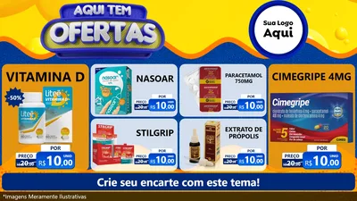 Modelo de TV para TV Horizontal com o tema Aqui Tem Ofertas para Farmácia