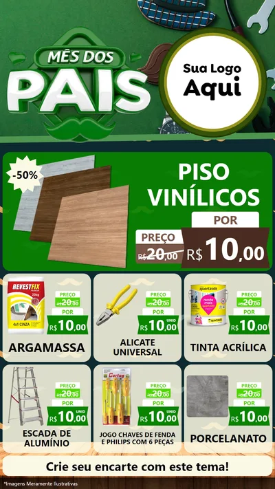 Modelo de Rede Social para Stories com o tema Mês dos Pais para Material para Construção