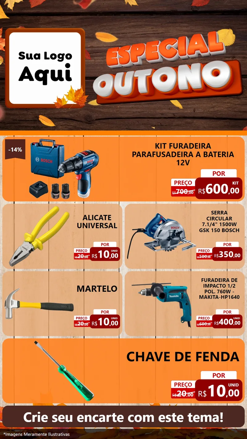 Modelo de TV para TV Vertical com o tema Especial Outono para Maquinas e Ferramentas