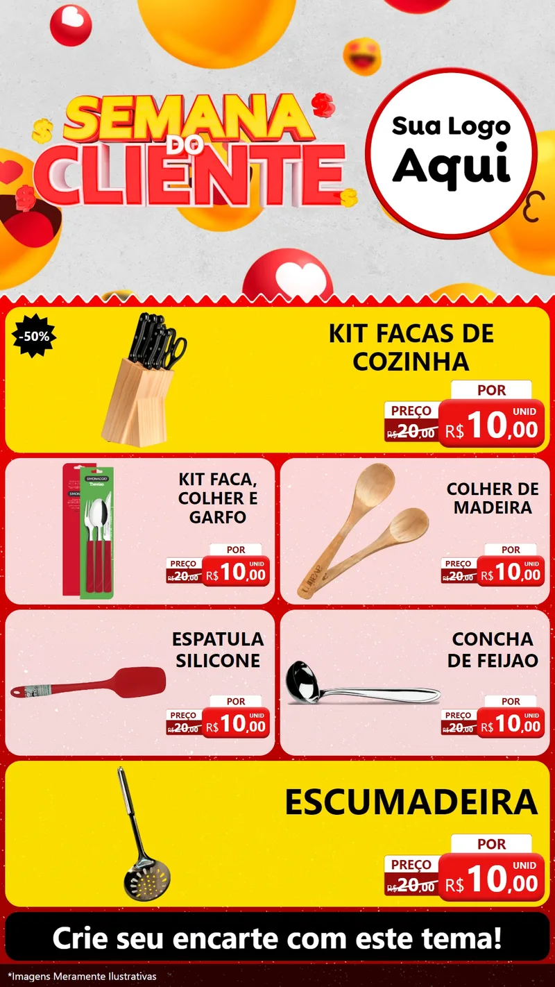 Modelo de TV para TV Vertical com o tema Semana do Cliente para Utilidades Domésticas