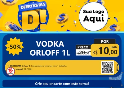 Modelo de Cartaz para Cartaz A4 Horizontal com o tema Ofertas Dia D para Distribuidora de bebidas