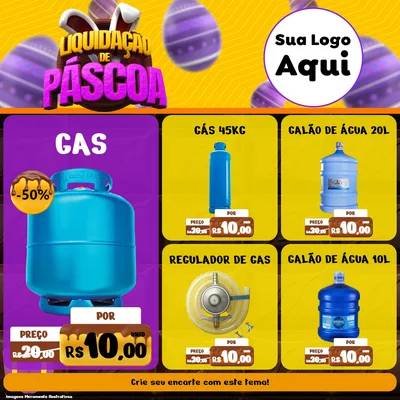 Modelo de Rede Social para Feed Facebook com o tema Liquidação de Páscoa para Água e gás