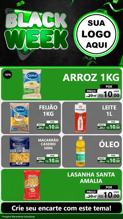 Modelo de TV para TV Vertical com o tema Black Week para Supermercado