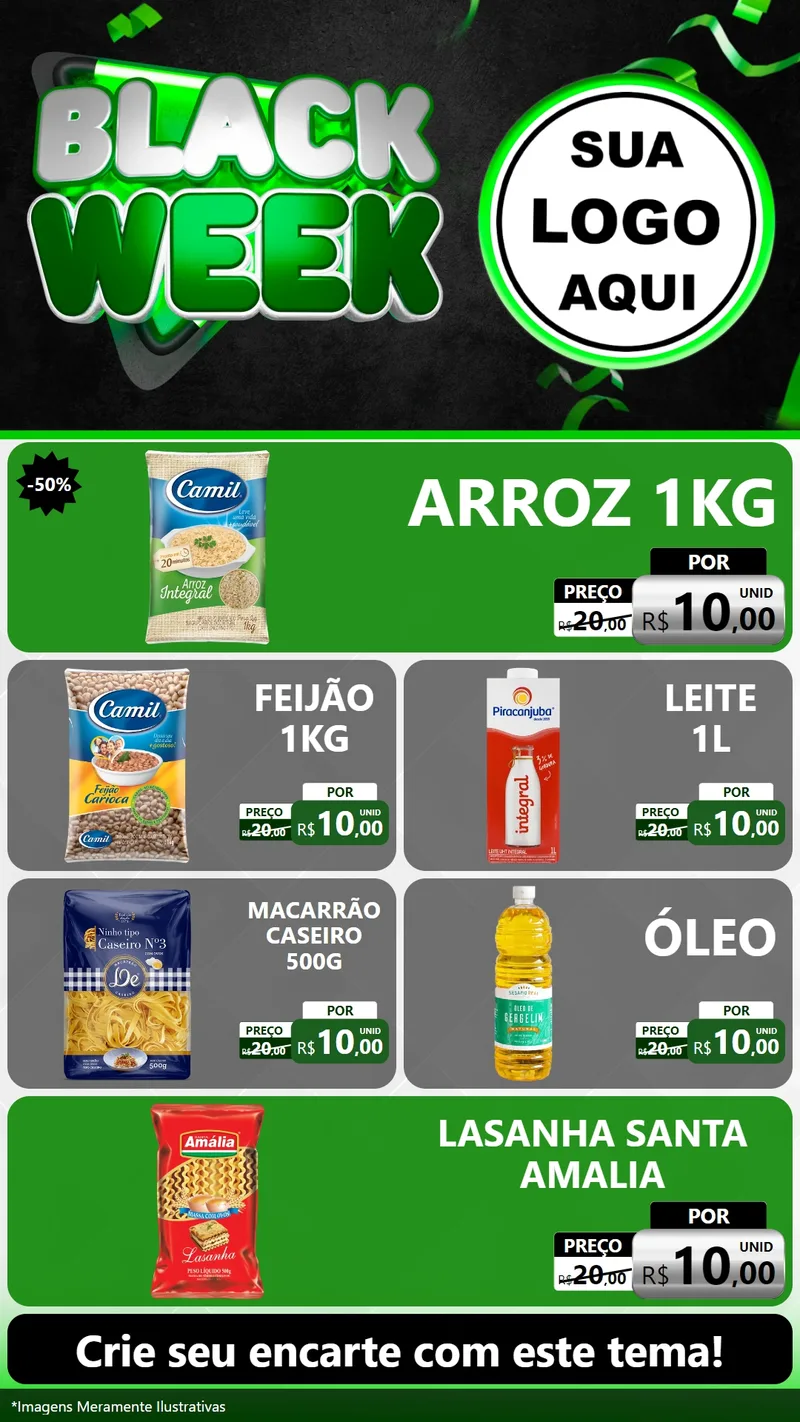 Modelo de TV para TV Vertical com o tema Black Week para Supermercado