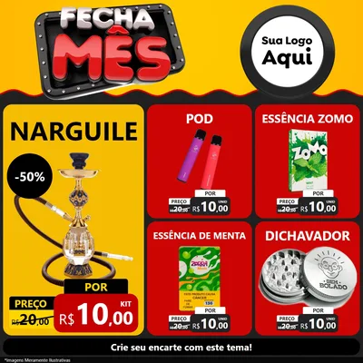Modelo de Rede Social para Feed Facebook com o tema Fecha Mês para Tabacaria