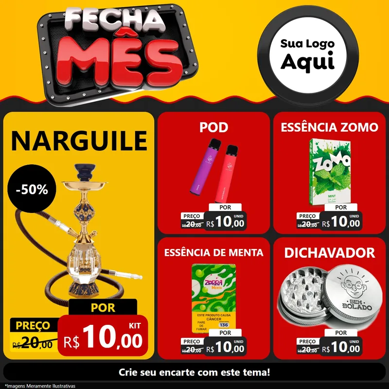 Modelo de Rede Social para Feed Facebook com o tema Fecha Mês para Tabacaria