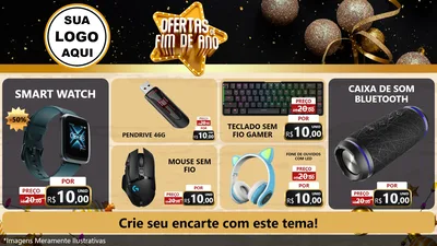 Modelo de TV para TV Horizontal com o tema Ofertas de Fim de Ano para Informática
