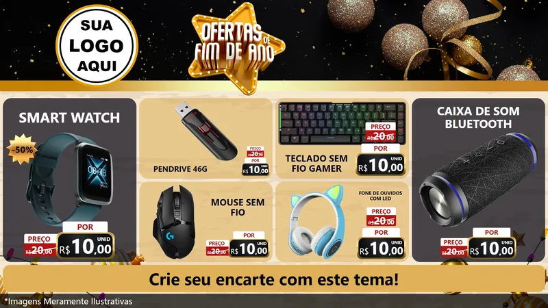 Modelo de TV para TV Horizontal com o tema Ofertas de Fim de Ano para Informática