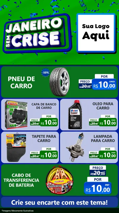 Modelo de TV para TV Vertical com o tema Janeiro Sem Crise para Auto peças
