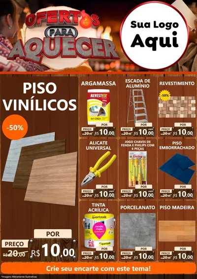 Modelo de Encarte para Encarte A4 Vertical com o tema Ofertas Para Aquecer para Material para Construção