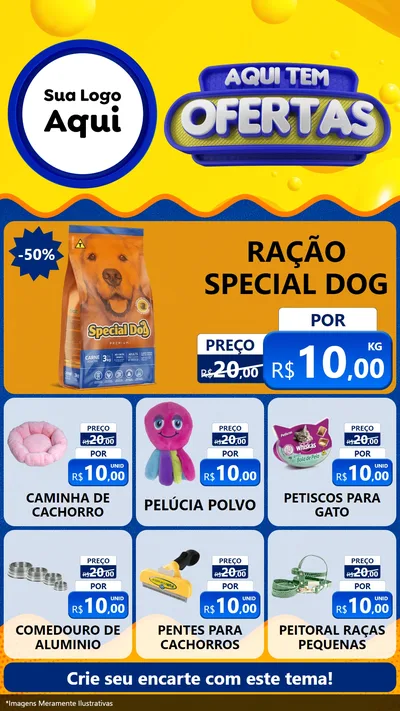 Modelo de Rede Social para Stories com o tema Aqui Tem Ofertas para Pet Shop
