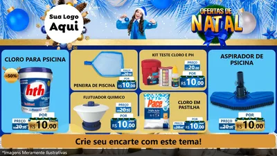 Modelo de TV para TV Horizontal com o tema Ofertas de Natal para Produtos para Piscina