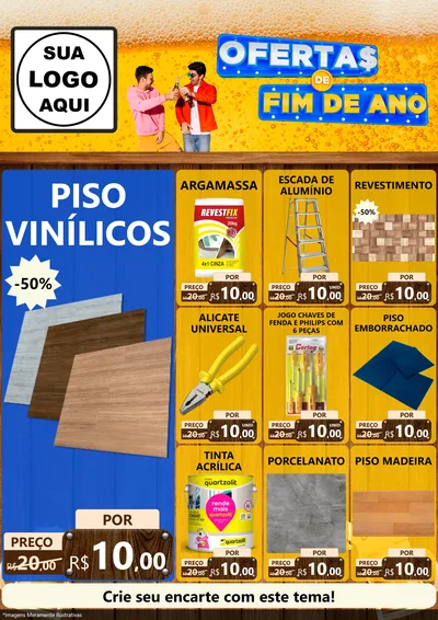Modelo de Encarte para Encarte A4 Vertical com o tema Ofertas de Fim de Ano para Material para Construção