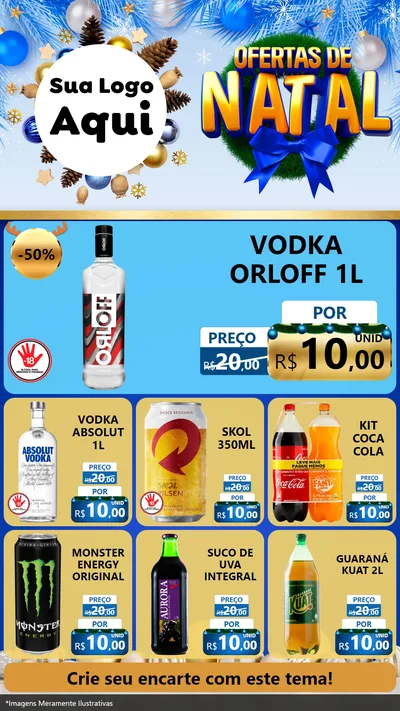 Modelo de Rede Social para Stories com o tema Ofertas de Natal para Distribuidora de bebidas