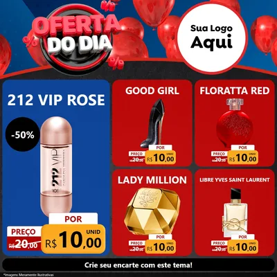 Modelo de Rede Social para Feed Facebook com o tema Oferta do Dia para Perfumes