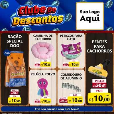 Modelo de Rede Social para Feed Facebook com o tema Clube de Descontos para Pet Shop