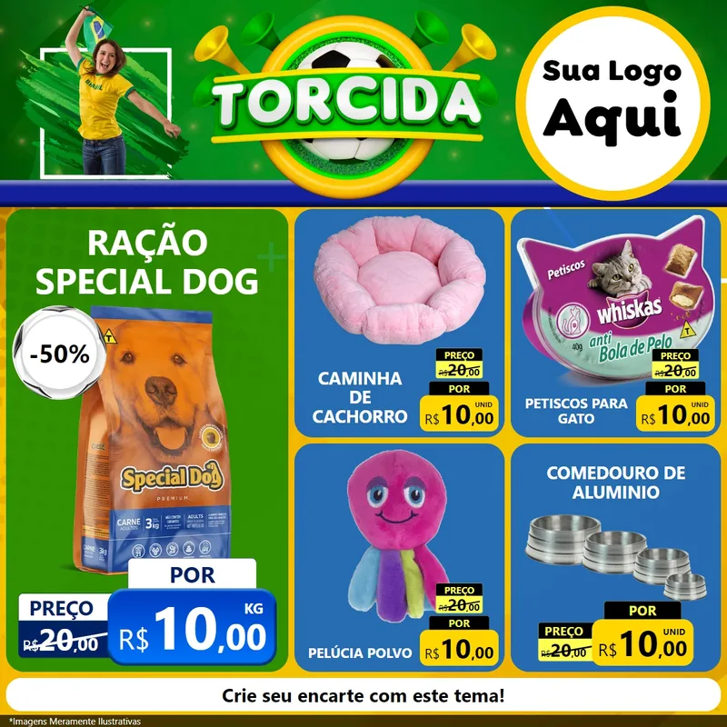 Modelo de Rede Social para Feed Facebook com o tema Torcida para Pet Shop