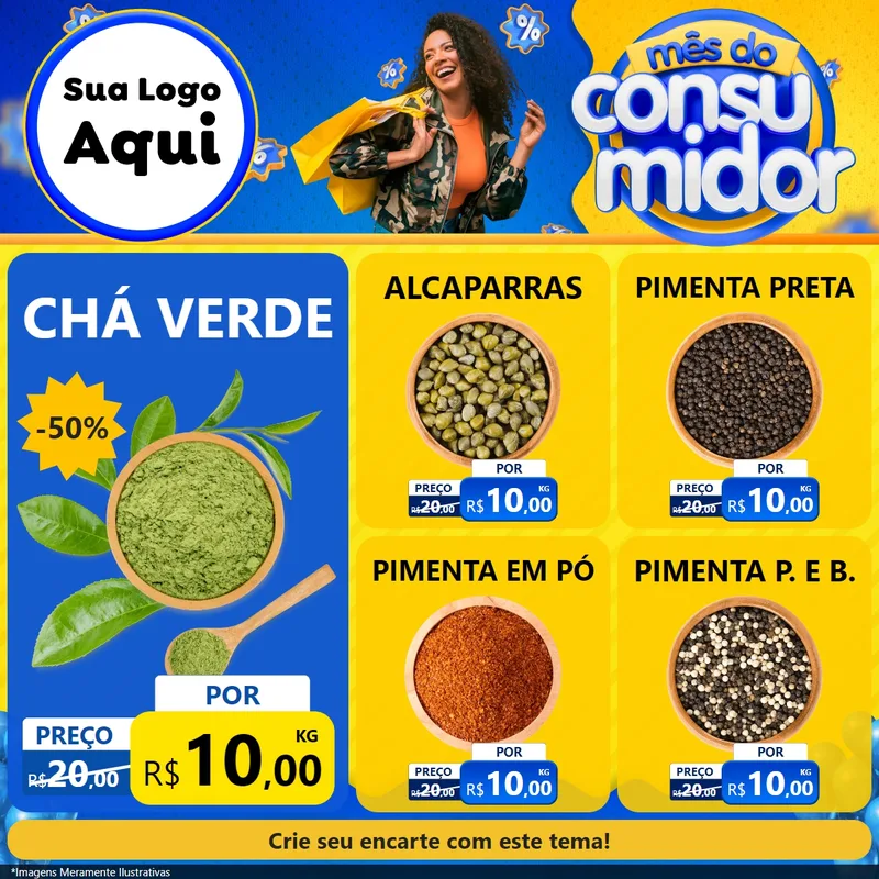 Modelo de Rede Social para Feed Facebook com o tema Mês do Consumidor para Produtos Naturais