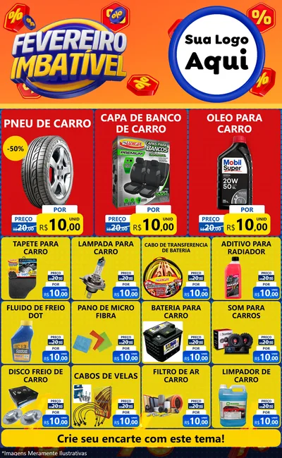 Modelo de Encarte para Encarte Grande com o tema Fevereiro Imbatível para Auto peças