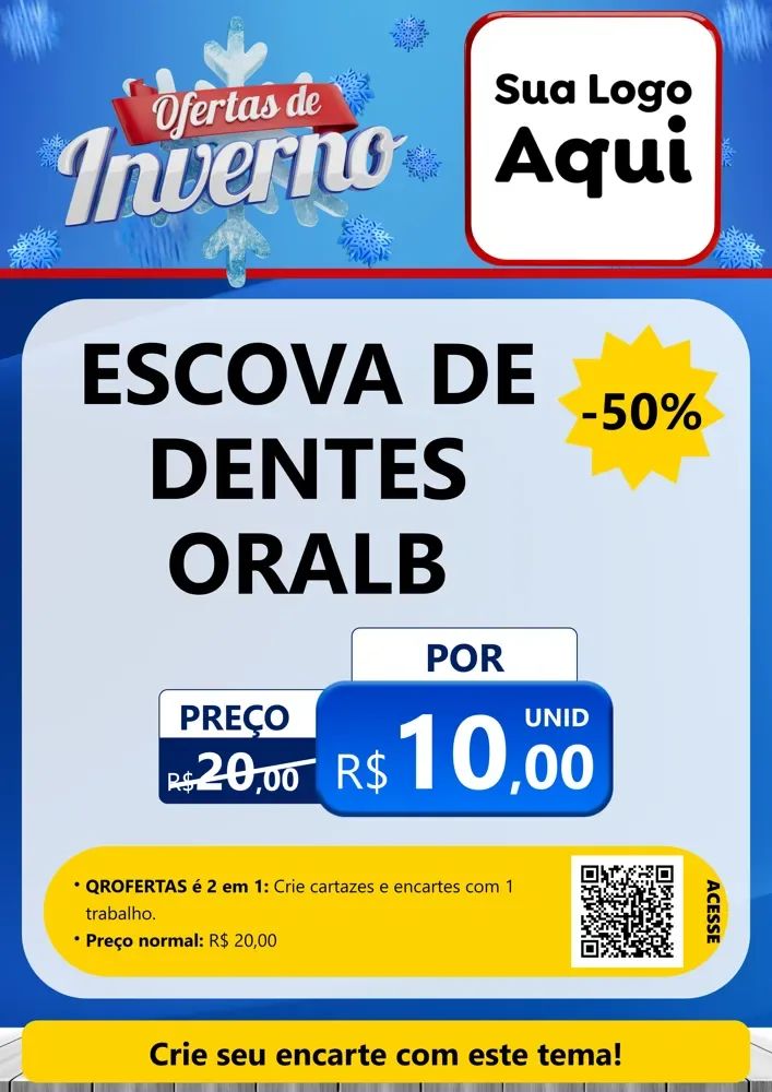 Modelo de Cartaz para Cartaz A4 Vertical com o tema Ofertas de Inverno para Higiene Pessoal