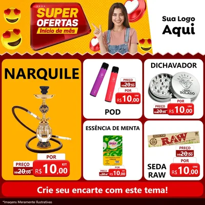 Modelo de Rede Social para Feed Facebook com o tema Super Ofertas Inicio De mês para Tabacaria