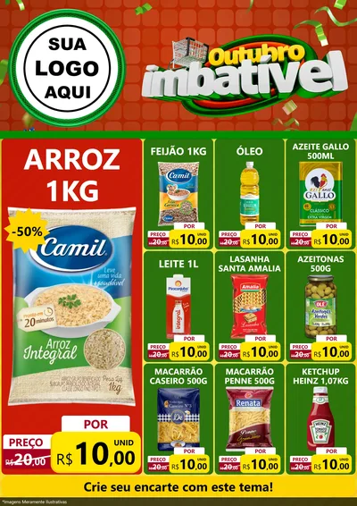 Modelo de Encarte para Encarte A4 Vertical com o tema Outubro Imbatível para Supermercado