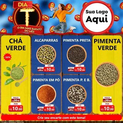 Modelo de Rede Social para Feed Facebook com o tema Dia T - O Dia Mais Barato Do Mês para Produtos Naturais