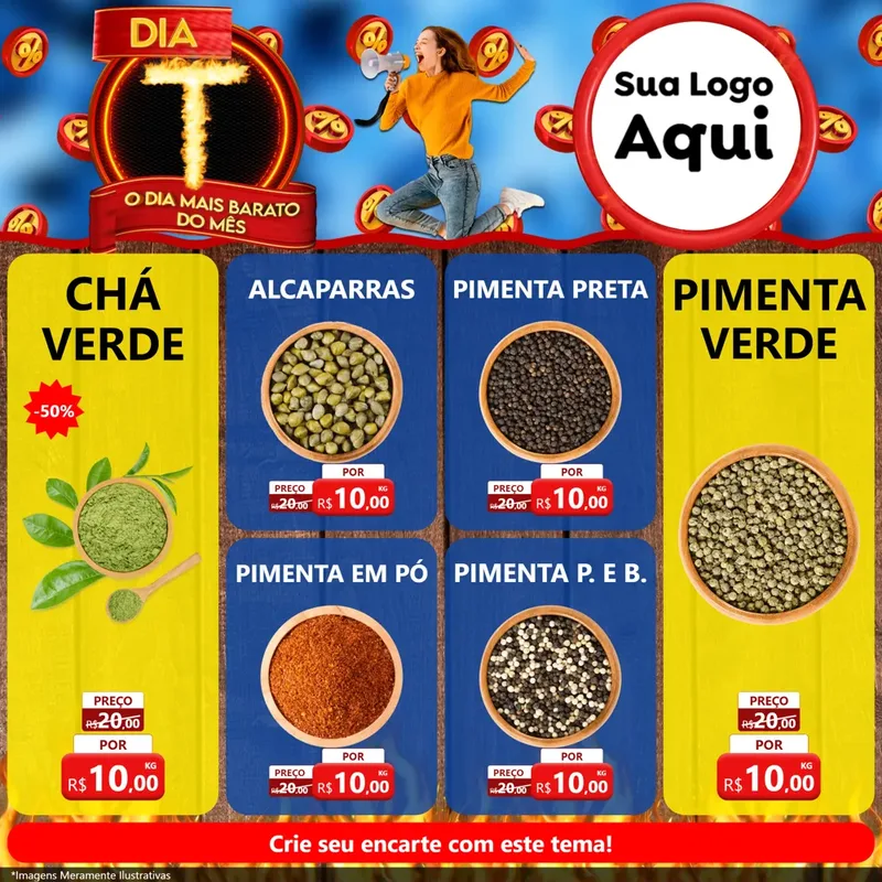 Modelo de Rede Social para Feed Facebook com o tema Dia T - O Dia Mais Barato Do Mês para Produtos Naturais