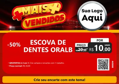Modelo de Cartaz para Cartaz A4 Horizontal com o tema Mais Vendidos para Higiene Pessoal