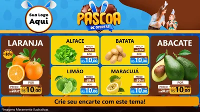 Modelo de TV para TV Horizontal com o tema Páscoa de Ofertas para Hortifrúti