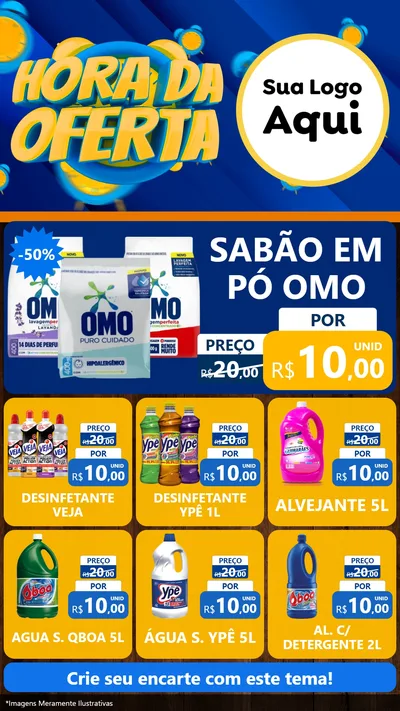 Modelo de Rede Social para Stories com o tema Hora da Oferta para Produtos de Limpeza