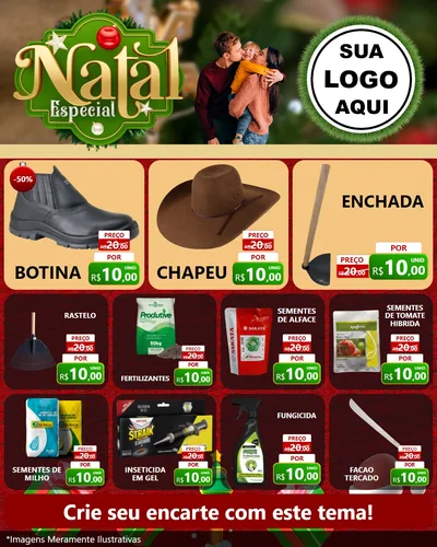 Modelo de Rede Social para Feed Instagram com o tema Natal Especial para Agropecuária