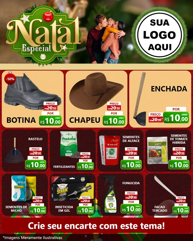 Modelo de Rede Social para Feed Instagram com o tema Natal Especial para Agropecuária