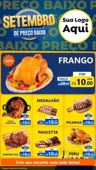 Modelo de Rede Social para Stories com o tema Setembro De Preço Baixo para Assados