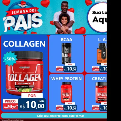 Modelo de Rede Social para Feed Facebook com o tema Semana Dos Pais para Suplementos alimentares