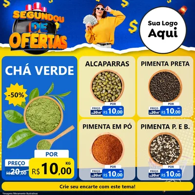 Modelo de Rede Social para Feed Facebook com o tema Segundou de Ofertas para Produtos Naturais