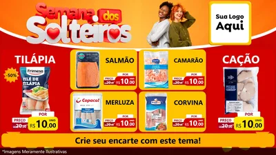 Modelo de TV para TV Horizontal com o tema Semana dos Solteiros para Peixaria