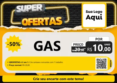 Modelo de Cartaz para Cartaz A4 Horizontal com o tema Super Ofertas para Água e gás