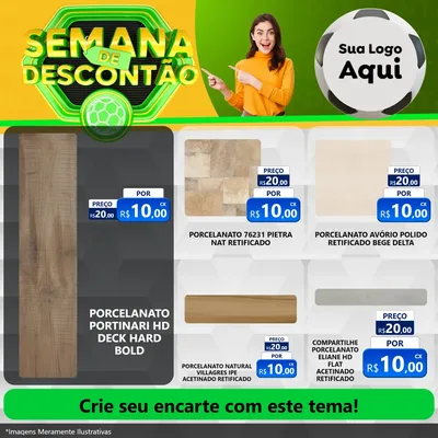 Modelo de Rede Social para Feed Facebook com o tema Semana de Descontão - Copa para Pisos e revestimentos