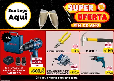 Modelo de Encarte para Encarte A4 Horizontal com o tema Super Oferta Fim de Ano para Maquinas e Ferramentas