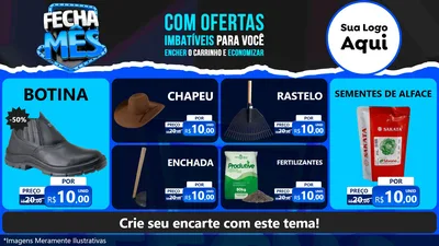 Modelo de TV para TV Horizontal com o tema Fecha Mês para Agropecuária