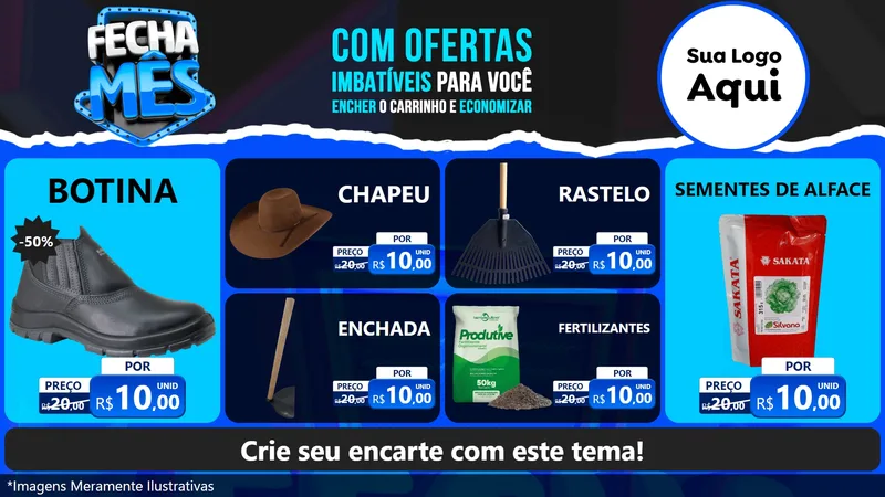 Modelo de TV para TV Horizontal com o tema Fecha Mês para Agropecuária