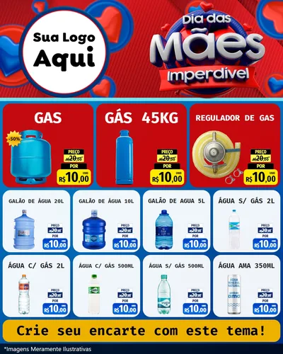 Modelo de Rede Social para Feed Instagram com o tema Dia Das Mães Imperdível para Água e gás
