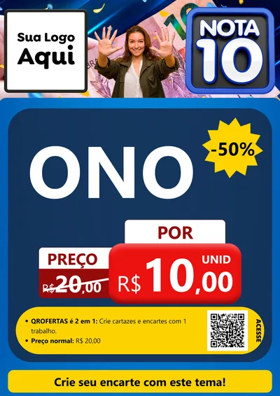 Modelo de Cartaz para Cartaz A4 Vertical com o tema Nota 10 para Óticas