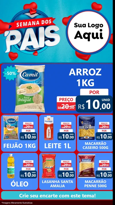 Modelo de Rede Social para Stories com o tema Semana Dos Pais para Supermercado