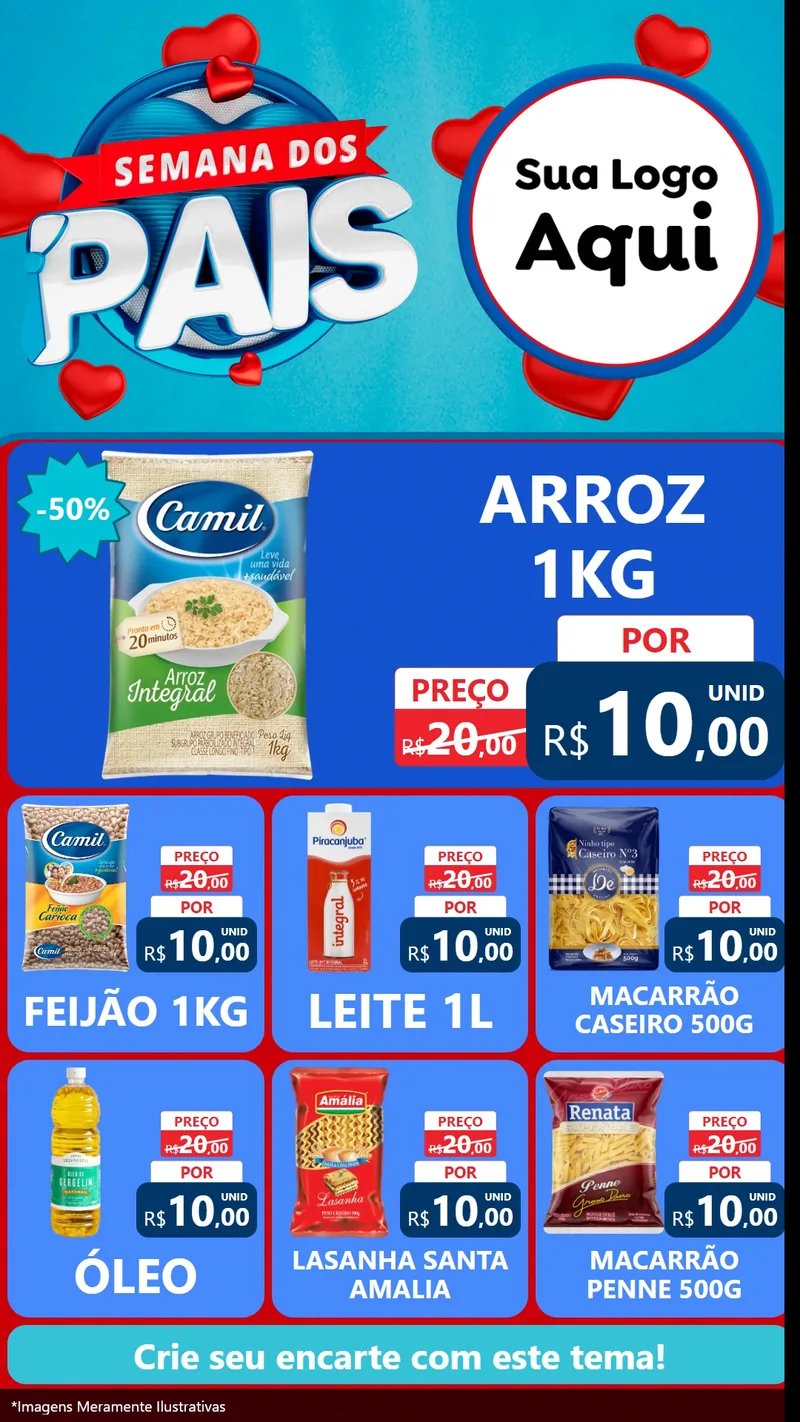 Modelo de Rede Social para Stories com o tema Semana Dos Pais para Supermercado