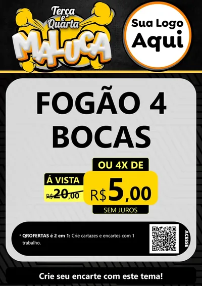 Modelo de Cartaz para Cartaz A4 Vertical com o tema Terça e Quarta Maluca para Móveis e Eletro