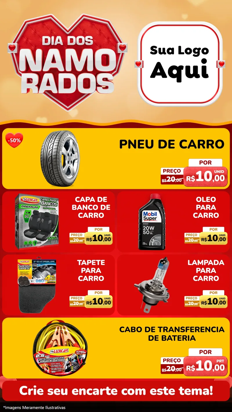 Modelo de TV para TV Vertical com o tema Dia dos Namorados para Auto peças